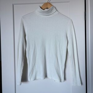 Made in Canada - Vintage White Ribbed Turtleneck Sweater - Small - Layering